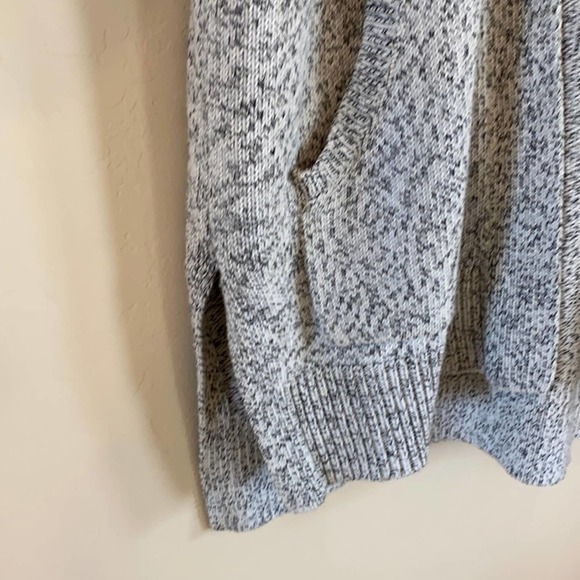 Madewell Black And White Knit Open Front Cardigan with Pockets Size: M - Picture 5 of 6